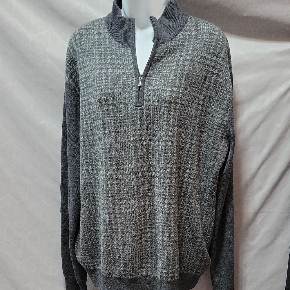 Gray Half-Zip Men's Sweater